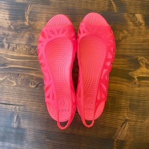 Crocs neon pink sandals